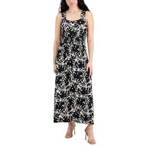 I.N.C. INTERNATIONAL CONCEPTS Petite Floral Printed White & Black Maxi Dress NWT